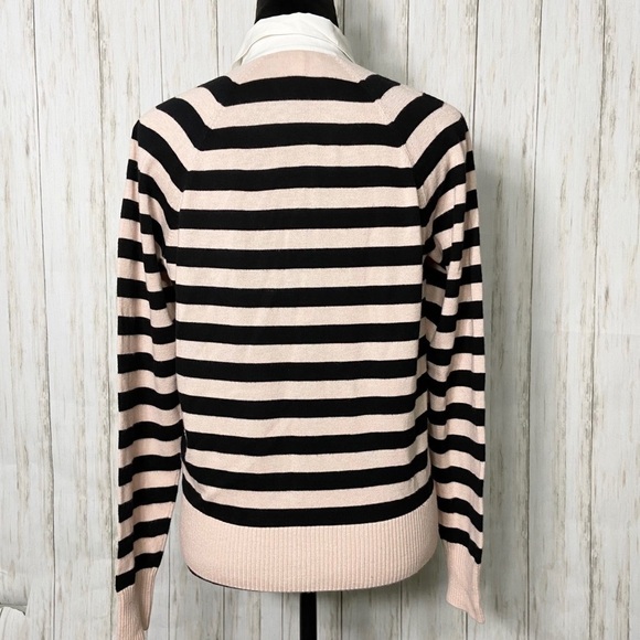 JOIE Gabbe stripped polo sweater pink black stripe size small - Picture 6 of 9